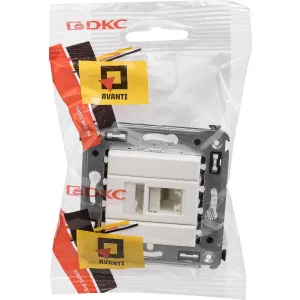 ДКС Компьютерная розетка RJ-45 в стену, кат.6A одинарная, Avanti, белое облако 4400373 DKC ДКС Компьютерная розетка RJ-45 в стену, кат.6A одинарная, Avanti, белое облако 4400373 DKC
