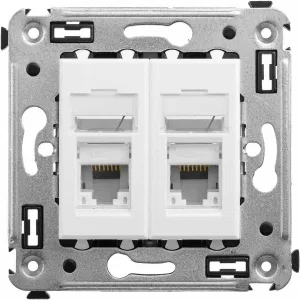 ДКС Компьютерная розетка RJ-45 в стену, кат.6A двойная, ДКС Компьютерная розетка RJ-45 в стену, кат.6A двойная,