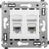 ДКС Компьютерная розетка RJ-45 в стену, кат.6A двойная, ДКС Компьютерная розетка RJ-45 в стену, кат.6A двойная,