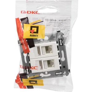 ДКС Компьютерная розетка RJ-45 в стену, кат.6A двойная, ДКС Компьютерная розетка RJ-45 в стену, кат.6A двойная,