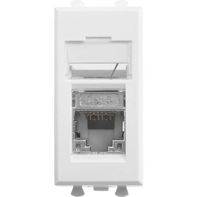 ДКС Компьютерная розетка RJ-45 модульная, кат.6 экранированная, "Avanti","Белое облако", 1 модуль 4400391 DKC