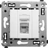 ДКС Компьютерная розетка RJ-45 в стену, кат.6 одинарная экранированная, Avanti, белое облако 4400393 DKC