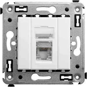 ДКС Компьютерная розетка RJ-45 в стену, кат.6 одинарная экранированная, Avanti, белое облако 4400393 DKC ДКС Компьютерная розетка RJ-45 в стену, кат.6 одинарная экранированная, Avanti, белое облако 4400393 DKC