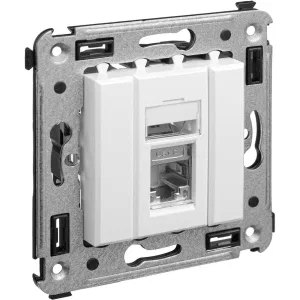 ДКС Компьютерная розетка RJ-45 в стену, кат.6 одинарная экранированная, Avanti, белое облако 4400393 DKC ДКС Компьютерная розетка RJ-45 в стену, кат.6 одинарная экранированная, Avanti, белое облако 4400393 DKC