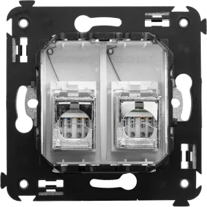 ДКС Компьютерная розетка RJ-45 в стену, кат.6 двойная экранированная, Avanti, белое облако 4400394 DKC ДКС Компьютерная розетка RJ-45 в стену, кат.6 двойная экранированная, Avanti, белое облако 4400394 DKC