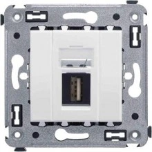 ДКС USB 2.0 розетка одинарная в стену, тип А-А, Avanti, белое облако 4400403 DKC