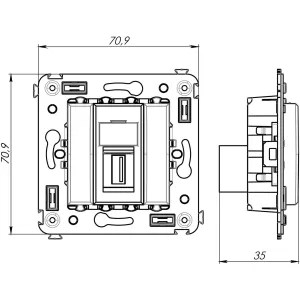 ДКС USB 2.0 розетка одинарная в стену, тип А-А, Avanti, белое облако 4400403 DKC ДКС USB 2.0 розетка одинарная в стену, тип А-А, Avanti, белое облако 4400403 DKC