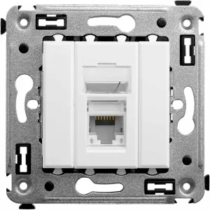 ДКС Компьютерная розетка RJ-45 в стену, кат.5e одинарная, Avanti, белоеоблако 4400463 DKC ДКС Компьютерная розетка RJ-45 в стену, кат.5e одинарная, Avanti, белоеоблако 4400463 DKC