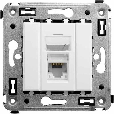 ДКС Компьютерная розетка RJ-45 в стену, кат.5e одинарная, Avanti, белоеоблако 4400463 DKC ДКС Компьютерная розетка RJ-45 в стену, кат.5e одинарная, Avanti, белоеоблако 4400463 DKC