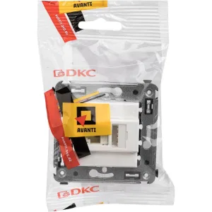 ДКС Компьютерная розетка RJ-45 в стену, кат.5e одинарная, Avanti, белоеоблако 4400463 DKC ДКС Компьютерная розетка RJ-45 в стену, кат.5e одинарная, Avanti, белоеоблако 4400463 DKC