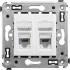 ДКС Компьютерная розетка RJ-45 в стену, кат.5e двойная, Avanti, белое облако 4400464 DKC ДКС Компьютерная розетка RJ-45 в стену, кат.5e двойная, Avanti, белое облако 4400464 DKC