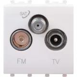 ДКС Розетка TV-FM-SAT модульная, Avanti, белое облако, 2 модуля 4400532 DKC