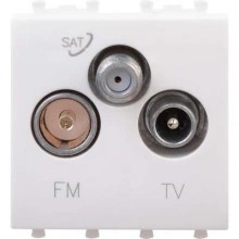 ДКС Розетка TV-FM-SAT модульная, Avanti, белое облако, 2 модуля 4400532 DKC