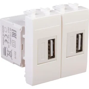 ДКС USB зарядное устройство модульное, Avanti, белое облако, 2 модуля, 2.1 А 4400542 DKC ДКС USB зарядное устройство модульное, Avanti, белое облако, 2 модуля, 2.1 А 4400542 DKC