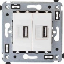 ДКС USB зарядное устройство в стену, Avanti, белое облако, 2.1А 4400543 DKC