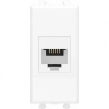 ДКС Телефонная розетка RJ-12 без шторки модульная, Avanti, белое облако, 1 модуль 4400611 DKC
