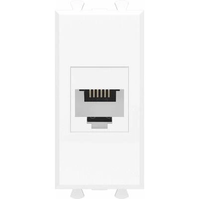 ДКС Телефонная розетка RJ-12 без шторки модульная, Avanti, белое облако, 1 модуль 4400611 DKC