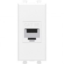 ДКС Компьютерная розетка RJ-45 без шторки модульная, кат.5е, Avanti, белое облако, 1 модуль 4400661 DKC