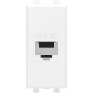 ДКС Компьютерная розетка RJ-45 без шторки модульная, кат.5е, Avanti, белое облако, 1 модуль 4400661 DKC ДКС Компьютерная розетка RJ-45 без шторки модульная, кат.5е, Avanti, белое облако, 1 модуль 4400661 DKC