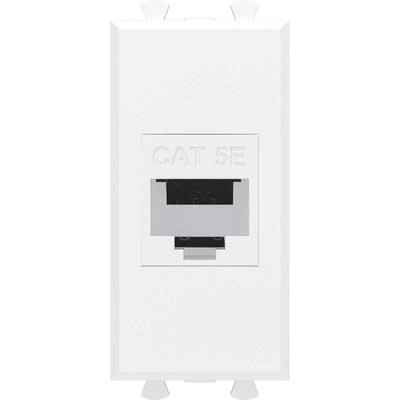 ДКС Компьютерная розетка RJ-45 без шторки модульная, кат.5е, Avanti, белое облако, 1 модуль 4400661 DKC