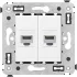 ДКС Компьютерная розетка RJ-45 без шторки в стену, кат.5е двойная, Avanti, белое облако 4400664 DKC ДКС Компьютерная розетка RJ-45 без шторки в стену, кат.5е двойная, Avanti, белое облако 4400664 DKC
