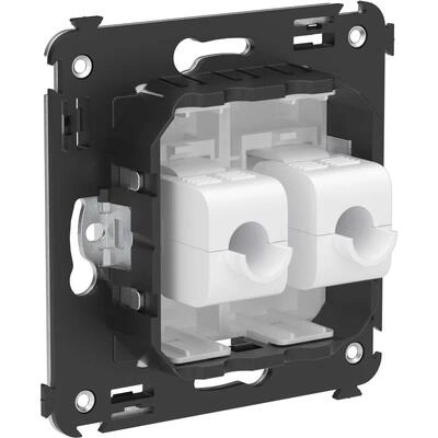 ДКС Компьютерная розетка RJ-45 без шторки в стену, кат.5е двойная, Avanti, белое облако 4400664 DKC ДКС Компьютерная розетка RJ-45 без шторки в стену, кат.5е двойная, Avanti, белое облако 4400664 DKC