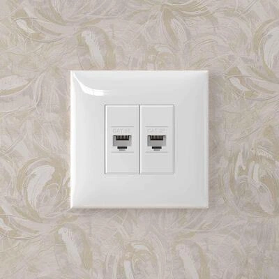 ДКС Компьютерная розетка RJ-45 без шторки в стену, кат.5е двойная, Avanti, белое облако 4400664 DKC ДКС Компьютерная розетка RJ-45 без шторки в стену, кат.5е двойная, Avanti, белое облако 4400664 DKC