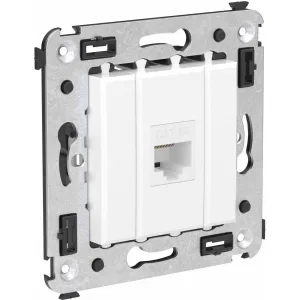 ДКС Компьютерная розетка RJ-45 без шторки в стену, кат.6A одинарная, Avanti, белое облако 4400673 DKC ДКС Компьютерная розетка RJ-45 без шторки в стену, кат.6A одинарная, Avanti, белое облако 4400673 DKC