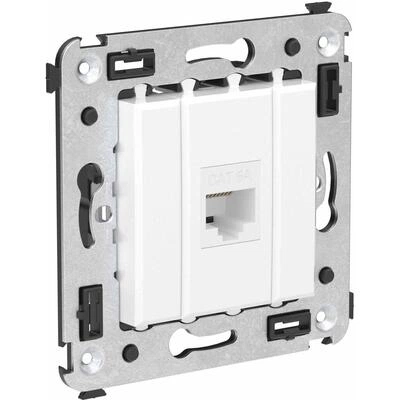 ДКС Компьютерная розетка RJ-45 без шторки в стену, кат.6A одинарная, Avanti, белое облако 4400673 DKC ДКС Компьютерная розетка RJ-45 без шторки в стену, кат.6A одинарная, Avanti, белое облако 4400673 DKC