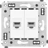 ДКС Компьютерная розетка RJ-45 без шторки в стену, кат.6A двойная, Avanti, белое облако 4400674 DKC ДКС Компьютерная розетка RJ-45 без шторки в стену, кат.6A двойная, Avanti, белое облако 4400674 DKC