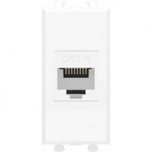 ДКС Компьютерная розетка RJ-45 без шторки модульная, кат.6, Avanti, белое облако, 1 модуль 4400691 DKC