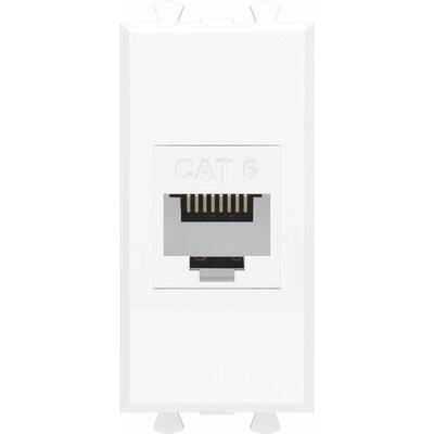 ДКС Компьютерная розетка RJ-45 без шторки модульная, кат.6, Avanti, белое облако, 1 модуль 4400691 DKC ДКС Компьютерная розетка RJ-45 без шторки модульная, кат.6, Avanti, белое облако, 1 модуль 4400691 DKC