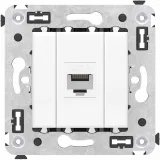 ДКС Компьютерная розетка RJ-45 без шторки в стену, кат.6 одинарная, Avanti, белое облако 4400693 DKC