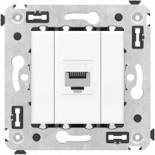 ДКС Компьютерная розетка RJ-45 без шторки в стену, кат.6 одинарная, Avanti, белое облако 4400693 DKC