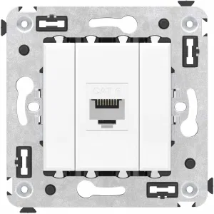 ДКС Компьютерная розетка RJ-45 без шторки в стену, кат.6 одинарная, Avanti, белое облако 4400693 DKC ДКС Компьютерная розетка RJ-45 без шторки в стену, кат.6 одинарная, Avanti, белое облако 4400693 DKC