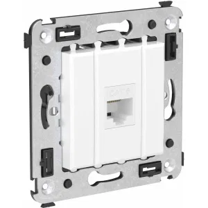 ДКС Компьютерная розетка RJ-45 без шторки в стену, кат.6 одинарная, Avanti, белое облако 4400693 DKC ДКС Компьютерная розетка RJ-45 без шторки в стену, кат.6 одинарная, Avanti, белое облако 4400693 DKC