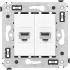 ДКС Компьютерная розетка RJ-45 без шторки в стену, кат.6 двойная, Avanti, белое облако 4400694 DKC ДКС Компьютерная розетка RJ-45 без шторки в стену, кат.6 двойная, Avanti, белое облако 4400694 DKC