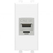 ДКС Компьютерная розетка RJ-45 без шторки модульная, кат.5е экранированная, Avanti, белое облако, 1 модуль 4400761 DKC
