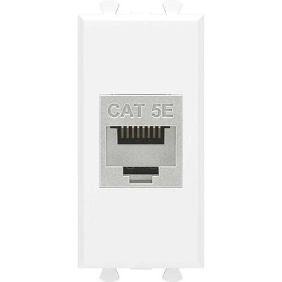 ДКС Компьютерная розетка RJ-45 без шторки модульная, кат.5е экранированная, Avanti, белое облако, 1 модуль 4400761 DKC