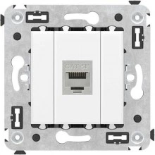 ДКС Компьютерная розетка RJ-45 без шторки в стену, кат.5e одинарная экранированная, Avanti, белое облако 4400763 DKC