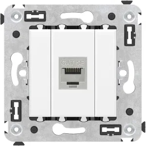 ДКС Компьютерная розетка RJ-45 без шторки в стену, кат.5e одинарная экранированная, Avanti, белое облако 4400763 DKC ДКС Компьютерная розетка RJ-45 без шторки в стену, кат.5e одинарная экранированная, Avanti, белое облако 4400763 DKC