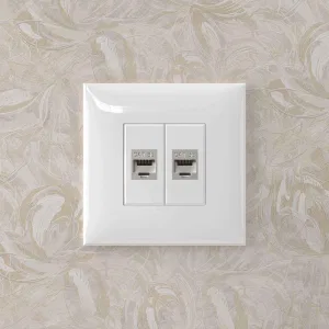 ДКС Компьютерная розетка RJ-45 без шторки в стену, кат.5e двойная экранированная, Avanti, белое облако 4400764 DKC ДКС Компьютерная розетка RJ-45 без шторки в стену, кат.5e двойная экранированная, Avanti, белое облако 4400764 DKC