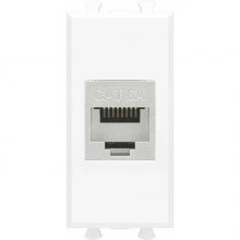 ДКС Компьютерная розетка RJ-45 без шторки модульная, кат.6А экранированная, Avanti, белое облако, 1 модуль 4400771 DKC