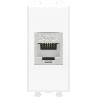 ДКС Компьютерная розетка RJ-45 без шторки модульная, кат.6А экранированная, Avanti, белое облако, 1 модуль 4400771 DKC