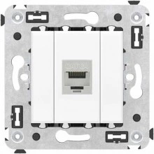 ДКС Компьютерная розетка RJ-45 без шторки в стену, кат.6A одинарная  экранированная, Avanti, белое облако 4400773 DKC
