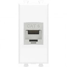ДКС Компьютерная розетка RJ-45 без шторки модульная, кат.6 экранированная, Avanti, белое облако, 1 модуль 4400791 DKC