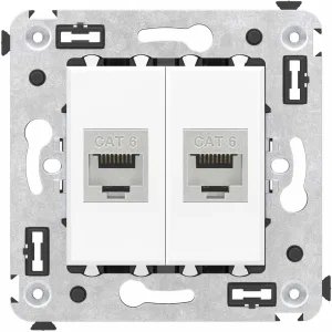 ДКС Компьютерная розетка RJ-45 без шторки в стену, кат.6 двойная экранированная, Avanti, белое облако 4400794 DKC ДКС Компьютерная розетка RJ-45 без шторки в стену, кат.6 двойная экранированная, Avanti, белое облако 4400794 DKC