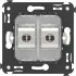 ДКС Компьютерная розетка RJ-45 без шторки в стену, кат.6 двойная экранированная, Avanti, белое облако 4400794 DKC ДКС Компьютерная розетка RJ-45 без шторки в стену, кат.6 двойная экранированная, Avanti, белое облако 4400794 DKC