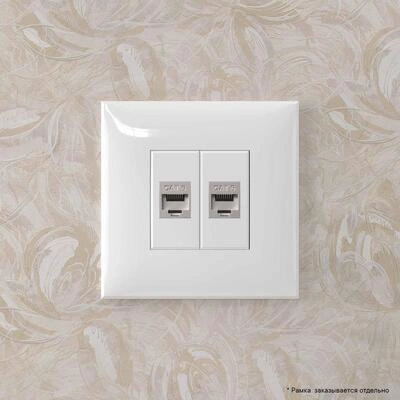 ДКС Компьютерная розетка RJ-45 без шторки в стену, кат.6 двойная экранированная, Avanti, белое облако 4400794 DKC ДКС Компьютерная розетка RJ-45 без шторки в стену, кат.6 двойная экранированная, Avanti, белое облако 4400794 DKC