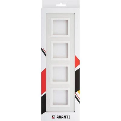 ДКС Рамка из натурального стекла 4 поста (8 мод.), Avanti, белая 4400828 DKC ДКС Рамка из натурального стекла 4 поста (8 мод.), Avanti, белая 4400828 DKC